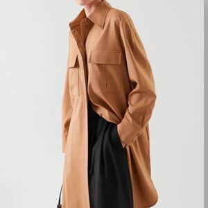 COS Womens wool blend utility shirt dress long L